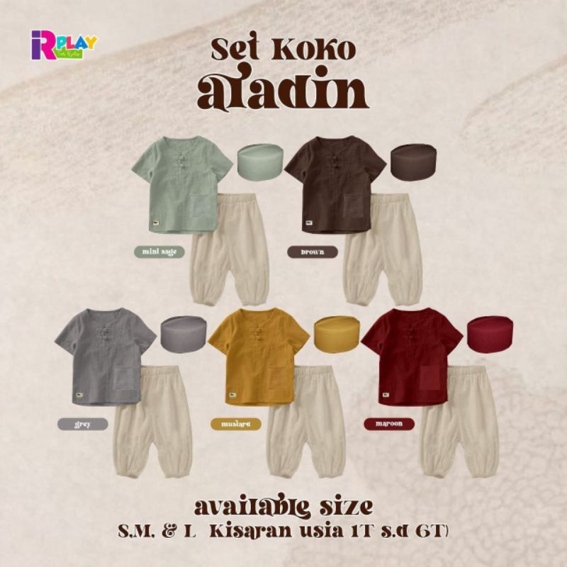 Afsheenastore Set Koko Anak Aladin Setelan Koko Free Peci