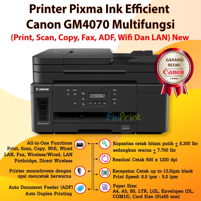 Printer Canon Pixma GM4070 Multifungsi