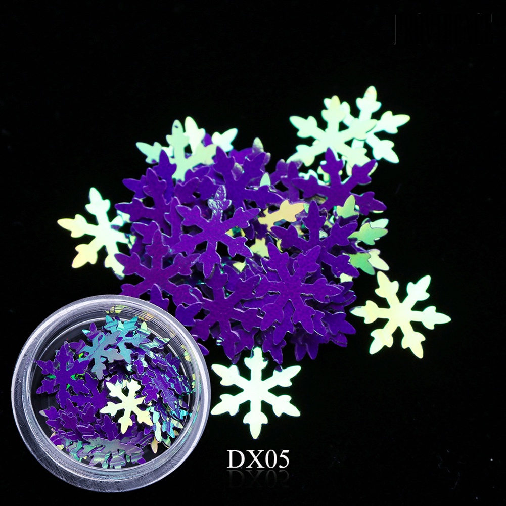 Providence 6 Boxes Christmas 3D Glitter Snowflake Sequins Nail Art Shiny Ultra-thin Flake