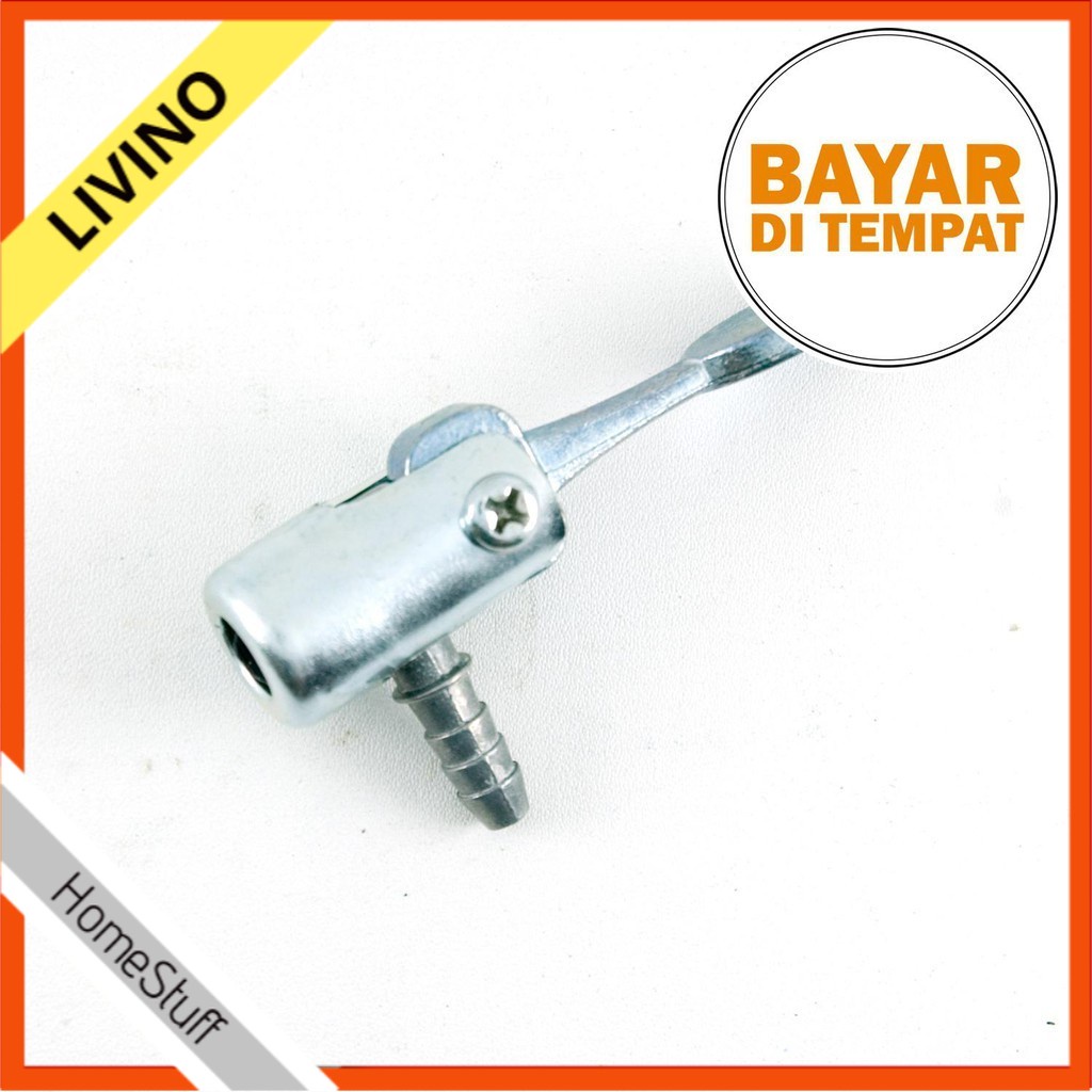 Pompa Cop Sepeda Ban Motor dan Pompa Kepala Cop Nepel Ban Pompa Sepeda Sepeda - Silver Motor LIVINO