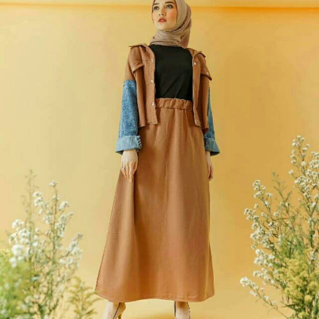 Jaden set 2 in 1 / stelan rok muslim / baju stelan / baju kece