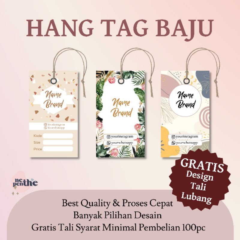 

Hang Tag Baju (FREE DESIGN) - Label Baju - Cetak Hangtag Baju - Label