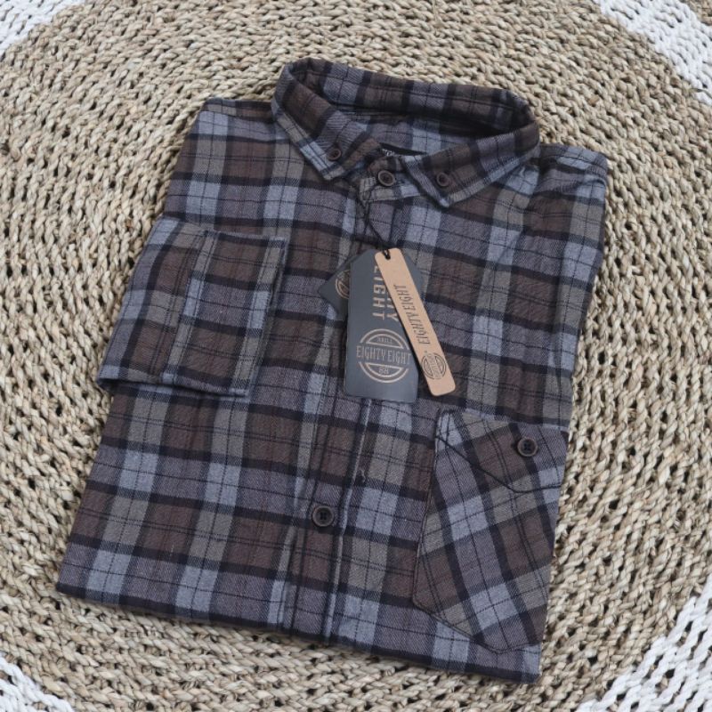 Baju Kemeja Flanel Pria Wanita lengan panjang motif terbaru original eightyeight