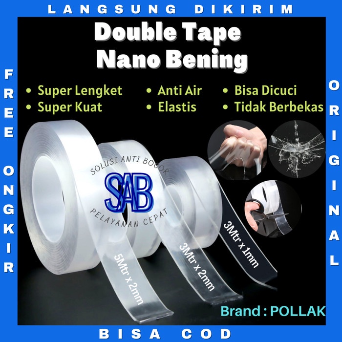 

Jual Double Tape Bening Nano Tape Merk Pollak Lengket Kuat Tanpa Bekas Limited