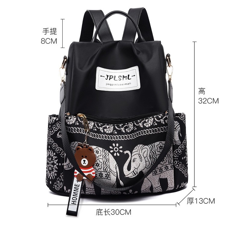 TAS RANSEL WANITA KOREA HITAM TA349B5 SPECTRA BACKPACK IMPORT SEKOLAH KERJA GENDONG PUNGGUNG BATAM