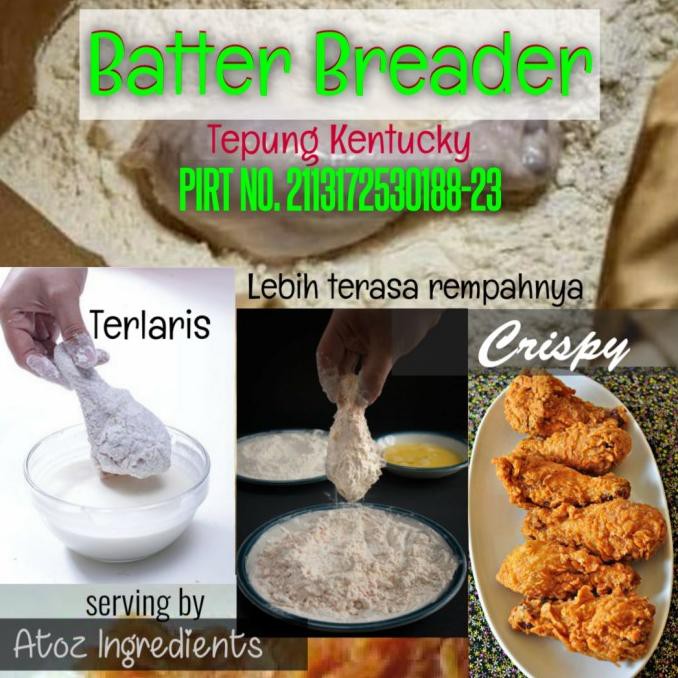 

Batter Breader 1kg / Tepung Kentucky /Tepung Fried Chicken 1kg