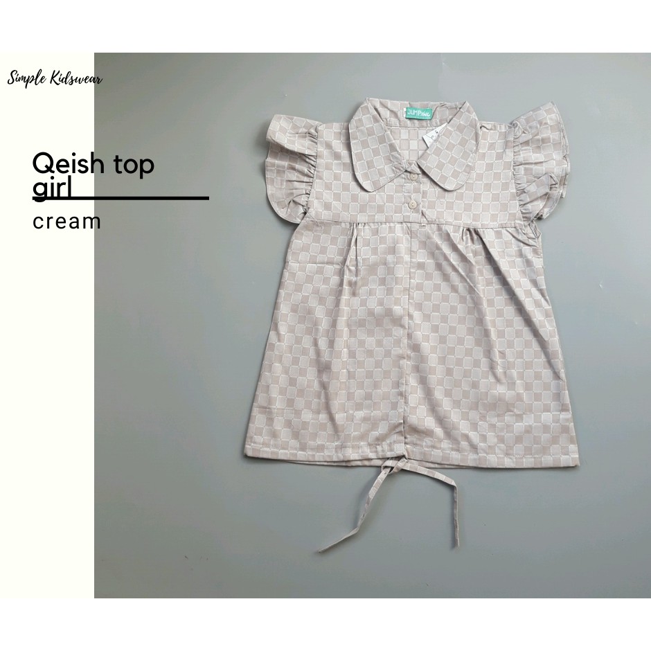 Baju  Anak Perempuan | QEISYA TOP GIRL | CREAM | [QTG-C]