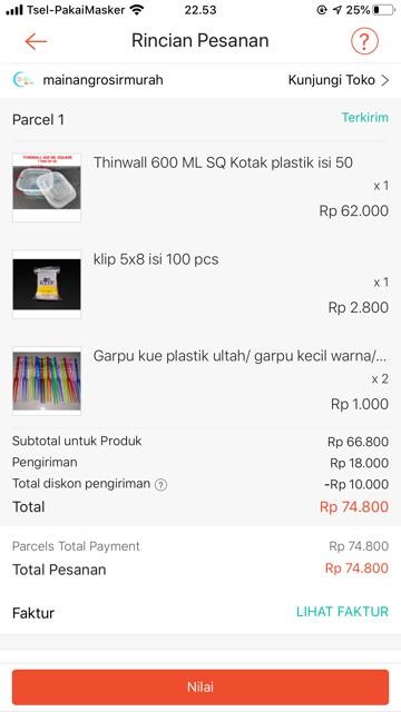 Thinwall 600 Ml Sq Kotak Plastik Isi 50