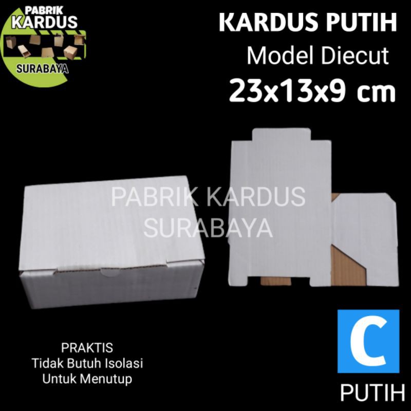

KARDUS C PUTIH 23x13x9cm KOTAK KARTON BOX DUS SEPATU PACKING