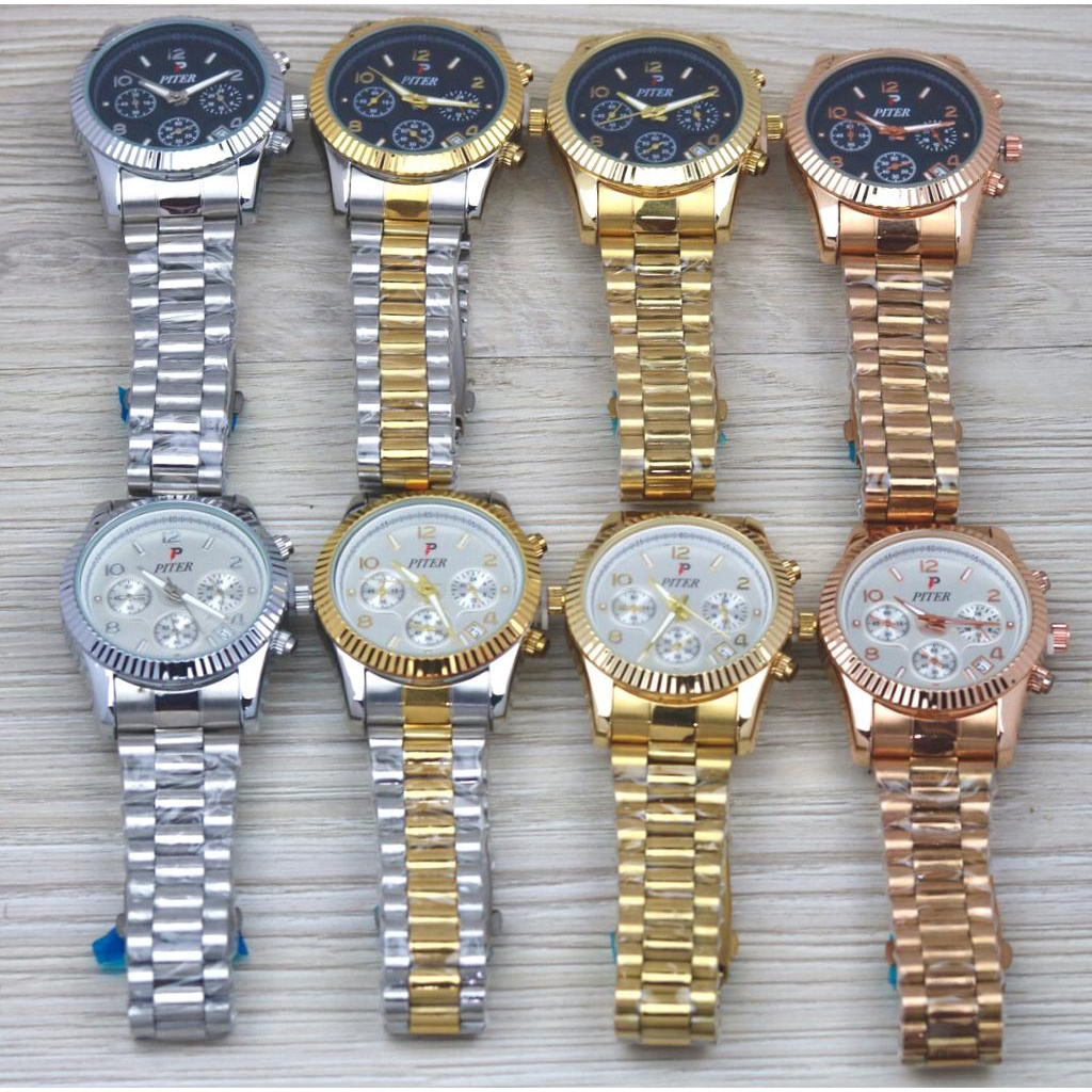 Jam Tangan Wanita Y51303K Tali Rantai Tanggal Chrono Aktif Free Box &amp; Baterai