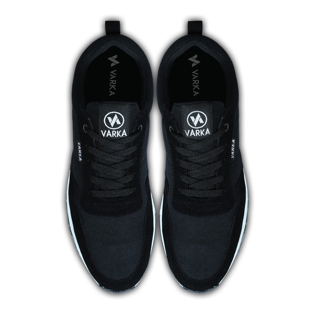 Sepatu Sneakers Pria V 4047 Brand Varka Sepatu Kets Kuliah Sekolah Olahraga Running Trendi Berkualitas Warna Hitam