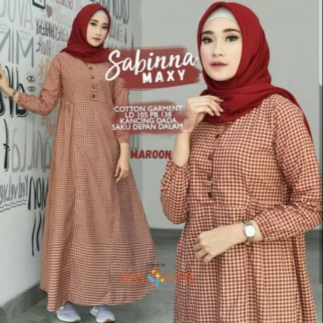 Dress SABINA maxi kotak kotak