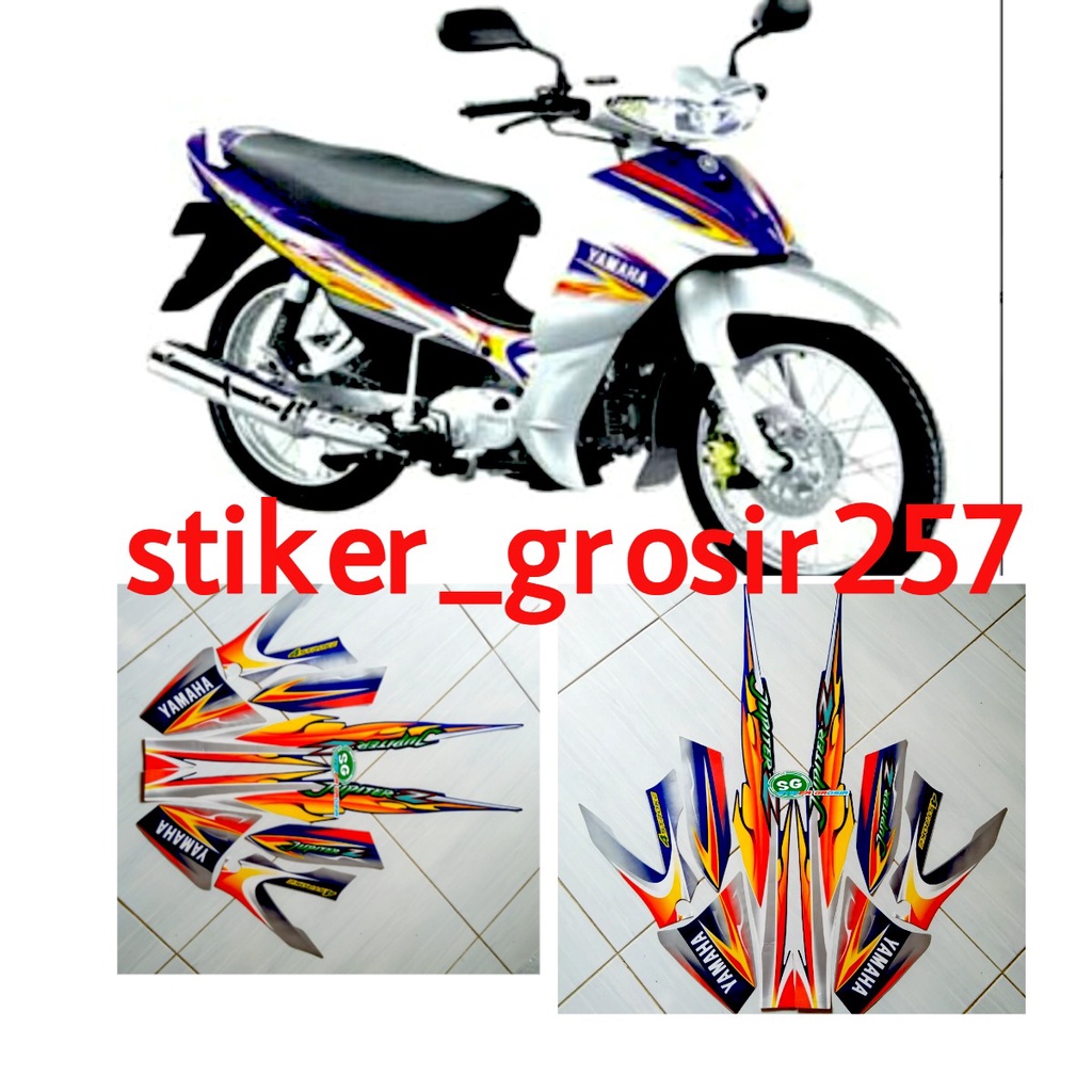 STIKER STRIPING & LIS BODY JUPITER Z 2005 BIRU SILVER