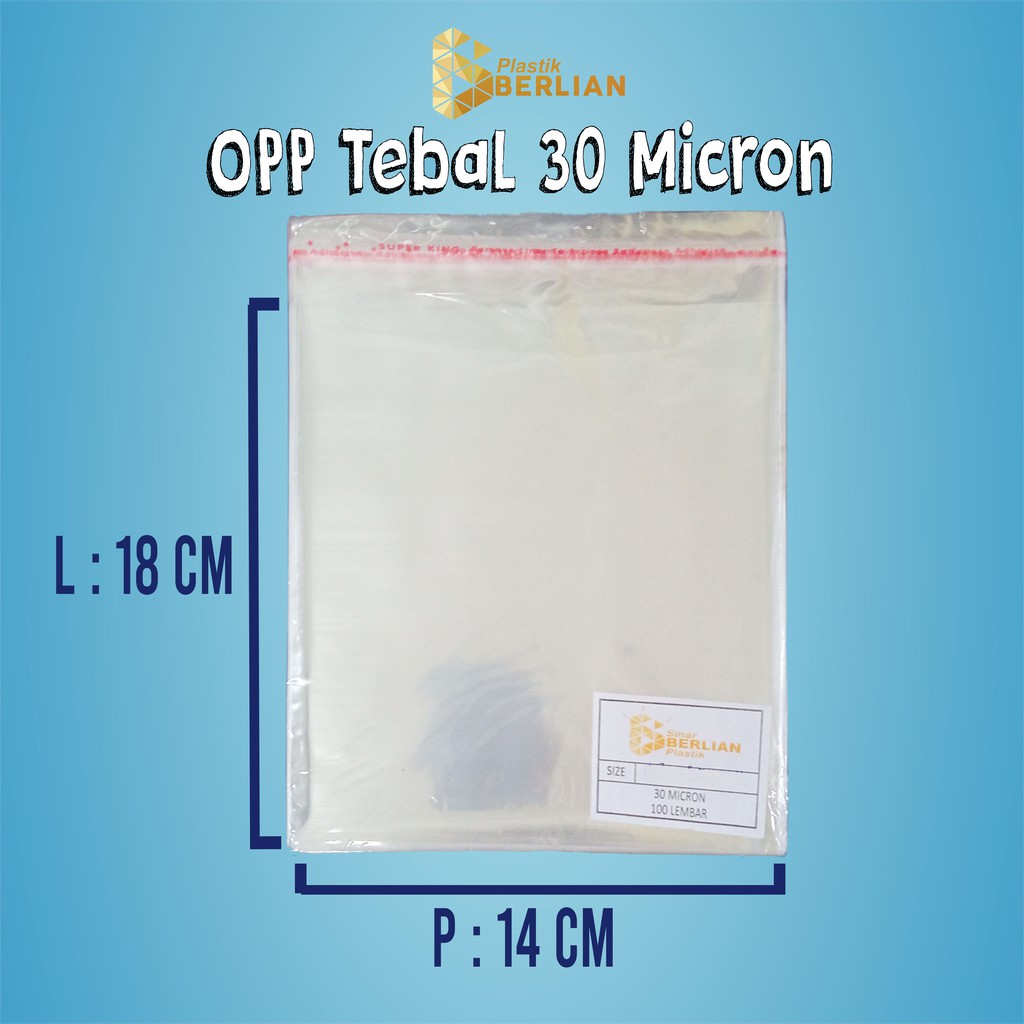 

14 X 18 cm Plastik OPP TEBAL 30 MICRON (100 lbr)