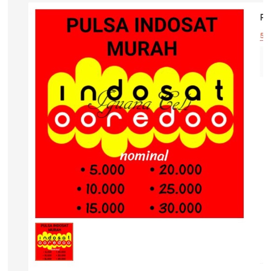 PULSA INDOSAT 1k 10k 15k 20k 25k 30k Proses Cepat murah