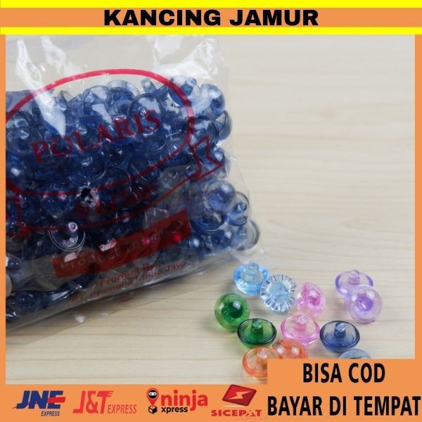 Termurah Kancing Kebaya Jamur Hias Warna Payet Jahit Tangan Kristal Transparan 15mm 1gross Bisa Cod