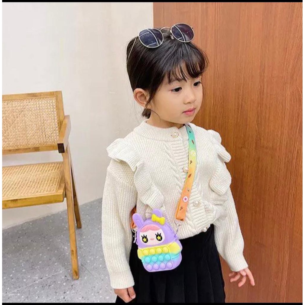 11.11 SALE : TAS ANAK IMPORT LUCU JELLY SILICON KARAKTER TAS POP IT ANAK