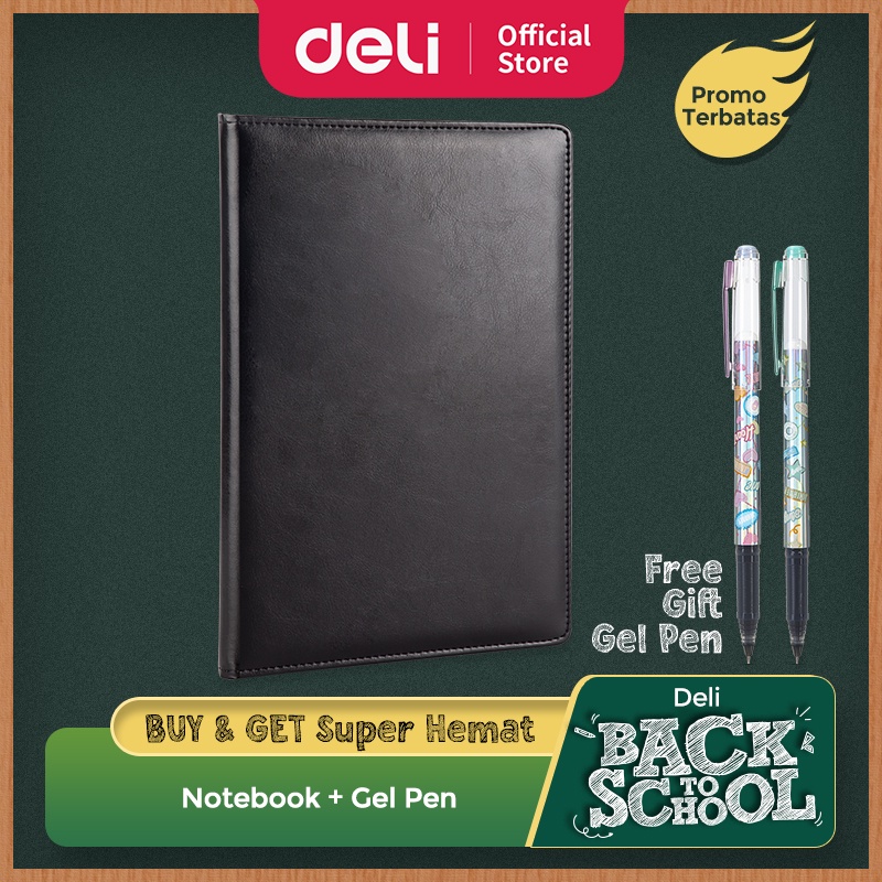 

Deli Notebook Buku Catatan Cover Kulit 80/90/120 Lembar, Terdapat Tali Penutup 790X 791X 799X 22215
