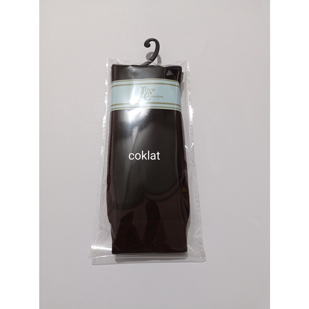 kaos kaki warna jempol telapak hitam/kaos kaki muslimah-coklat pack