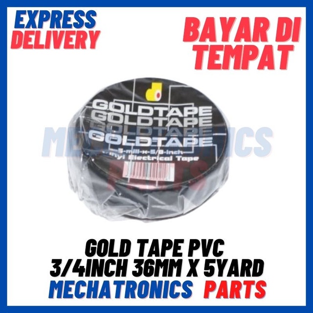 [TPE-9004] GOLD TAPE PVC 3/4INCH 36MM X 5YARD