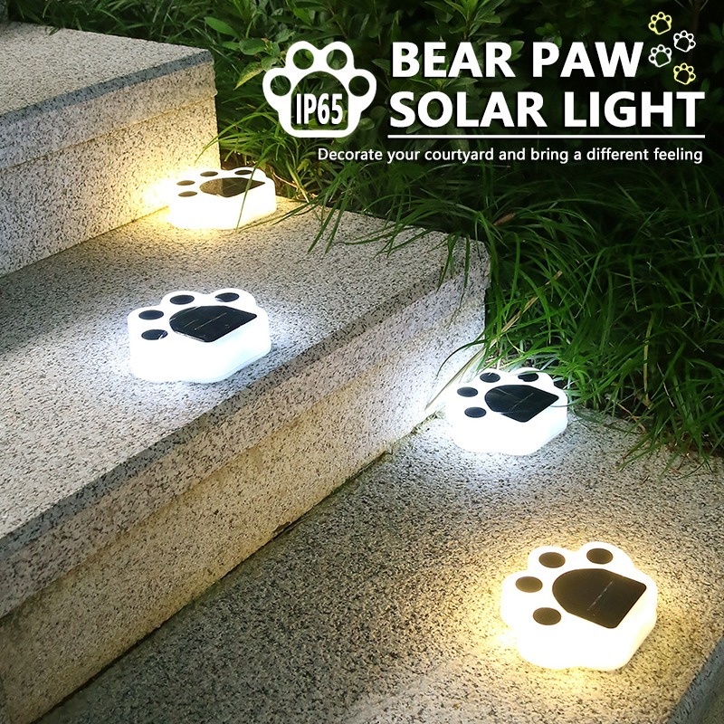 Lampu Led Wireless Tenaga Surya Bentuk Cakar Beruang Dengan Sensor Cahaya Untuk Dekorasi Taman