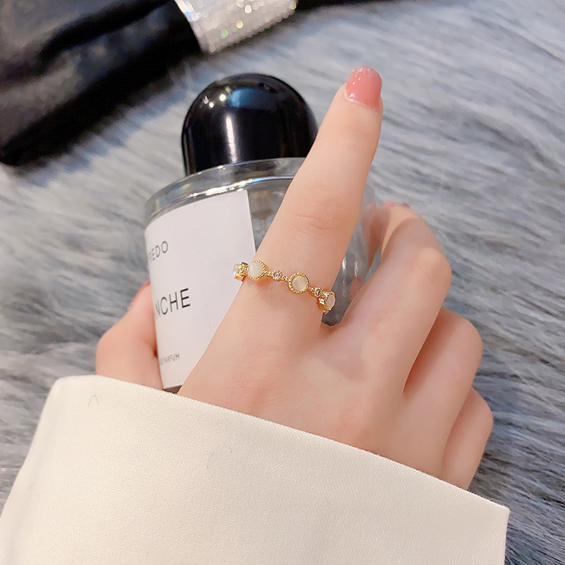 Cincin Jari Telunjuk Wanita Model Opal Simple Untuk Hadiah Ulang Tahun