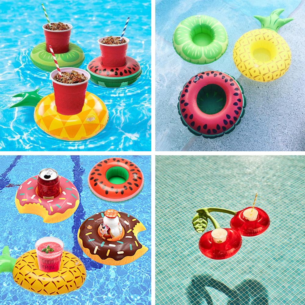 Top 1Pcs Inflatable Drink Holders Mainan Anak Bar Tatakan Gelas Pool Floaties Pelampung Kolam Renang