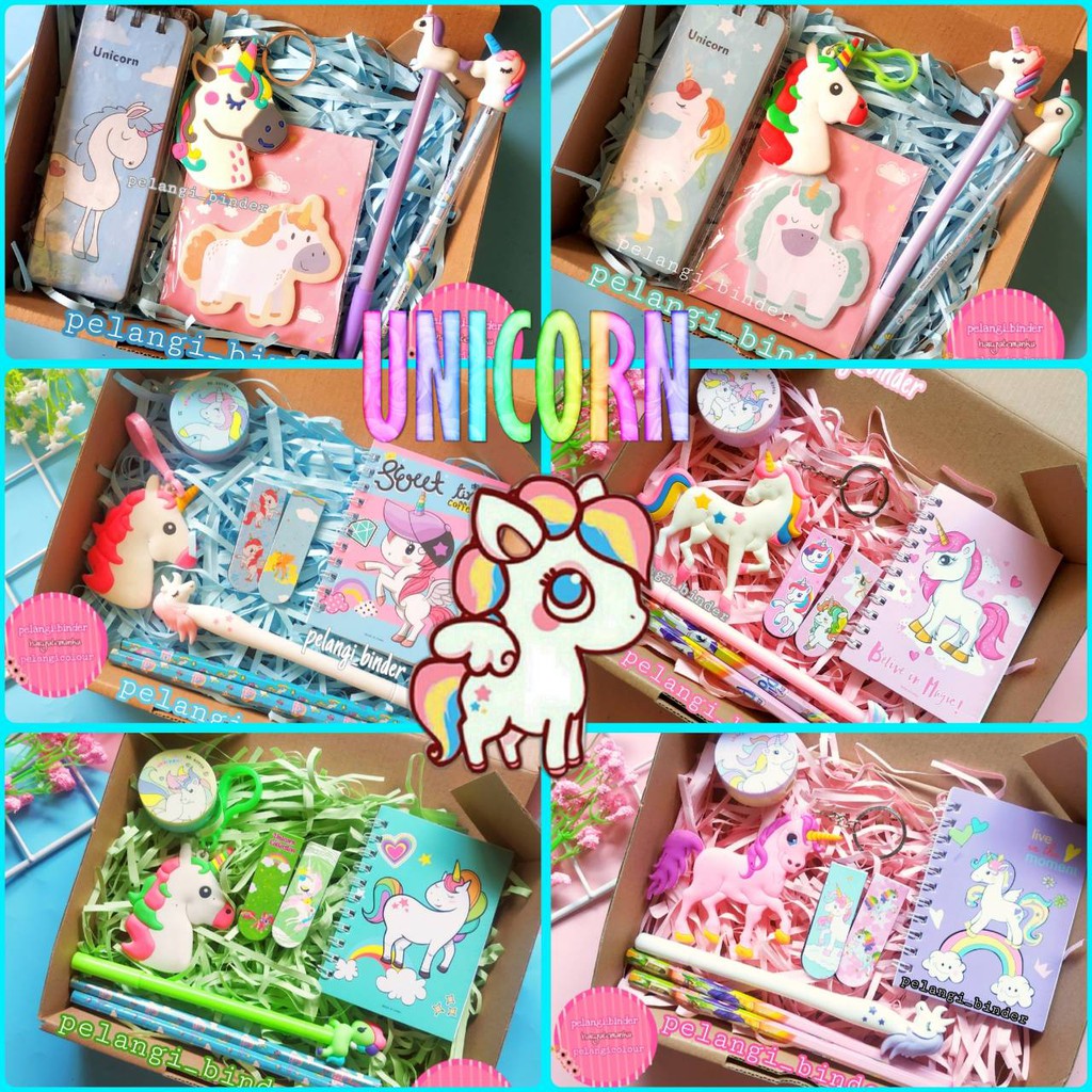 

#6765# Paket alat tulis lengkap unicorn/ paket box unicorn/ paket kado anak unicorn