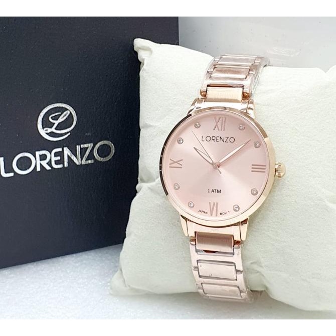 JAM TANGAN WANITA LORENZO LZ7105 DATE ROMAWI ORIGINAL ANTI AIR (ADA 6) Star Seller Termurah