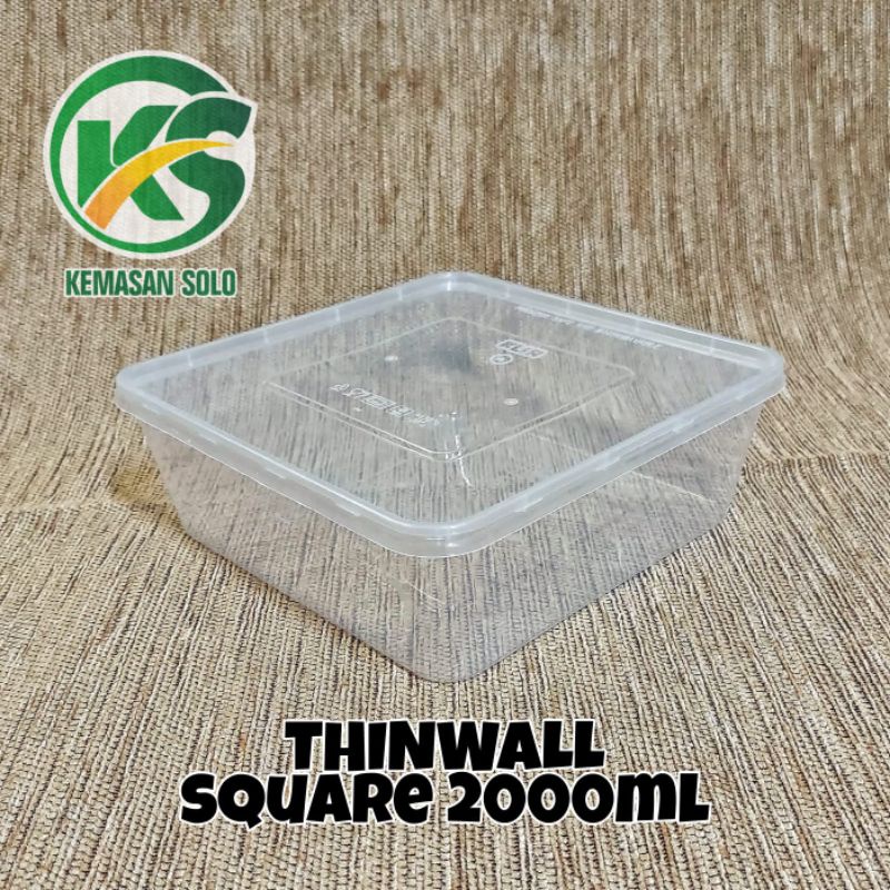 THINWALL Square 2000ml kotak persegi 2000 ml KLIR