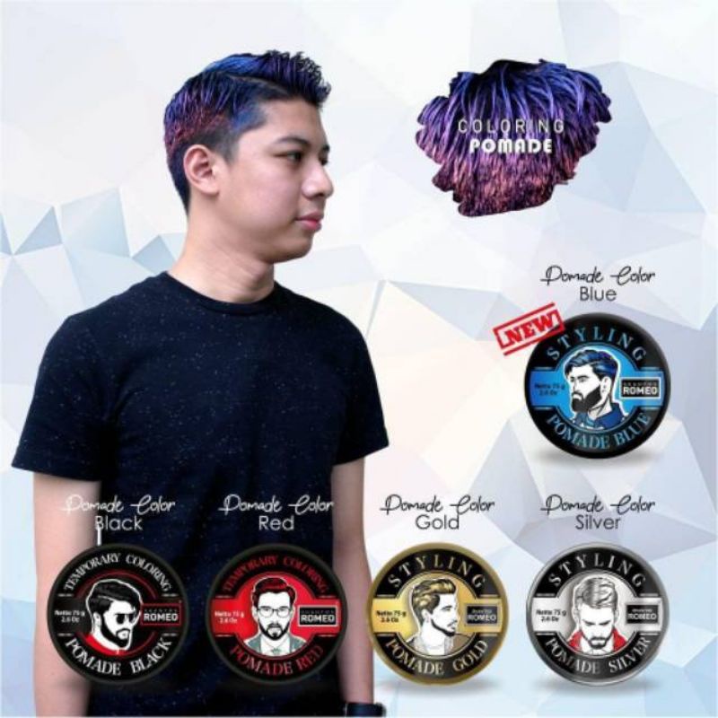 SR HAIR POMADE COLORING / PEWARNA RAMBUT INSTAN HITAM GOLD BLUE SILVER RED / SEMIR RAMBUT TEMPORARY BPOM ORIGINAL PRODUK LOKAL