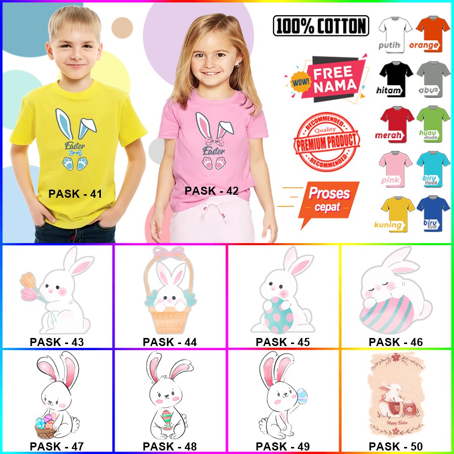 Baju Kaos ANAK DAN DEWASA PASKAH EASTER COUPLE (FREE NAMA)