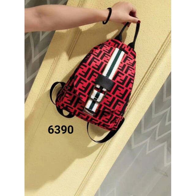 Tas ransel Fendi* 6390 bludru wanita branded batam fashion import