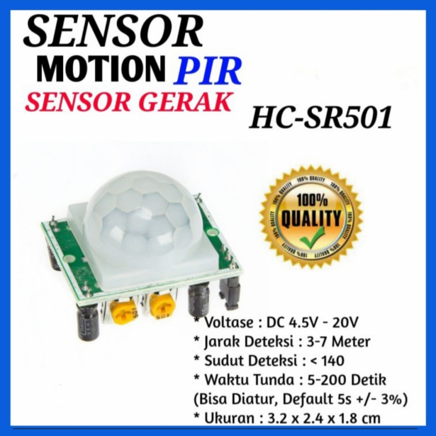 Jual PIR Motion Sensor Gerak / Sensor Detector Sensor Module HC-SR501 ...