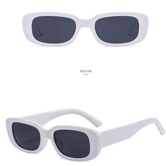 (Rowling) Kacamata Hitam  Abu Bingkai Hitam Anti-UV Wanita Pria  Import Kacamata Fashion-Ka-83 C4 White