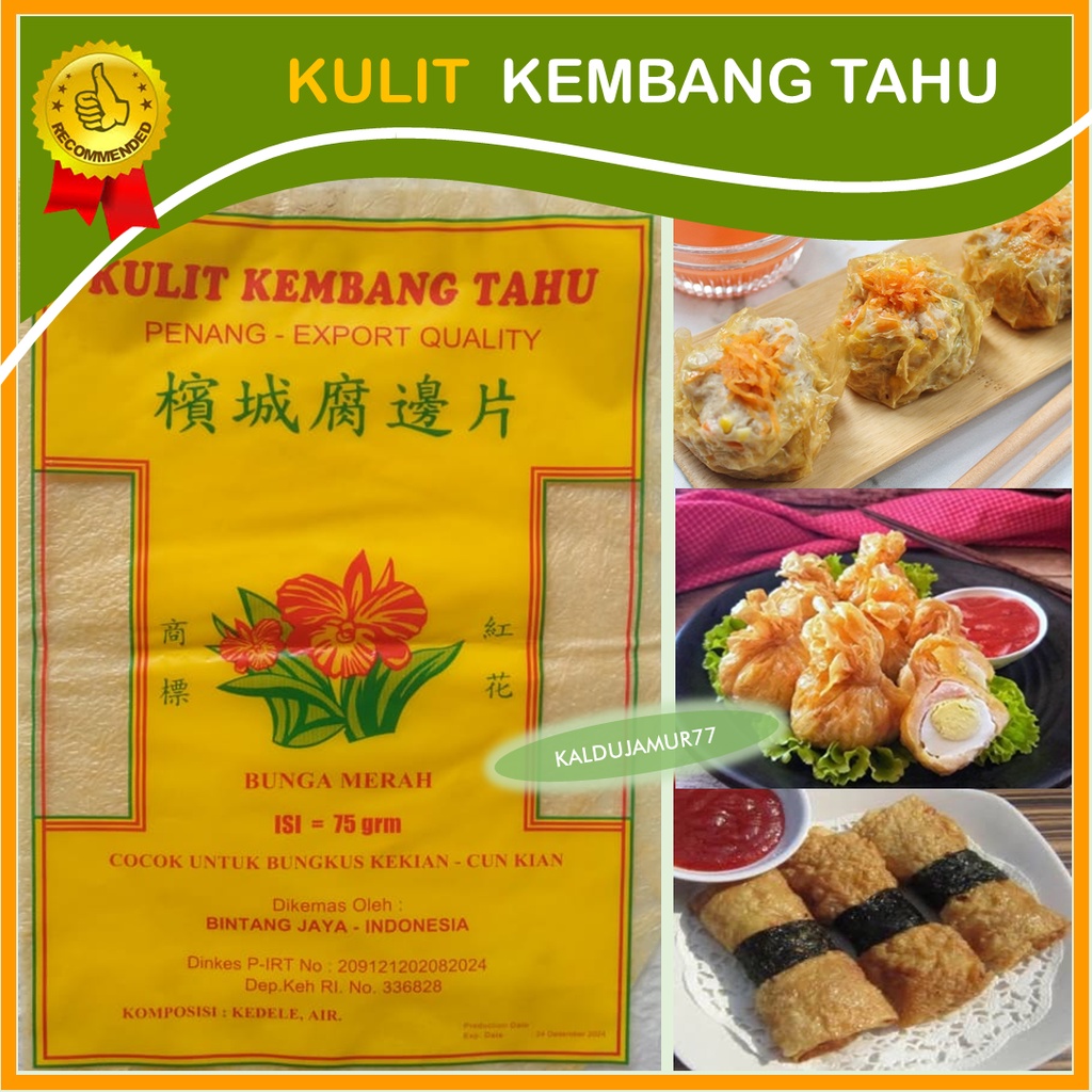 Jual Kulit Kembang Tahu Cap Bunga Merah Mawar Penang Dimsum Kekian