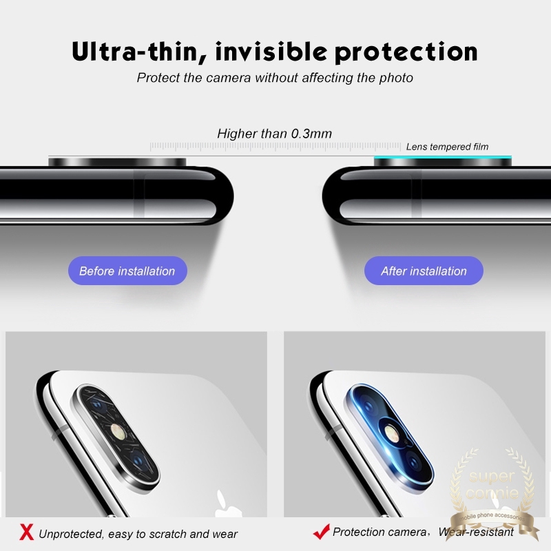 Pelindung Layar Lensa Kamera Belakang 9d Untuk Iphone 6 X Xr Xs Max 6 7 8 Plus