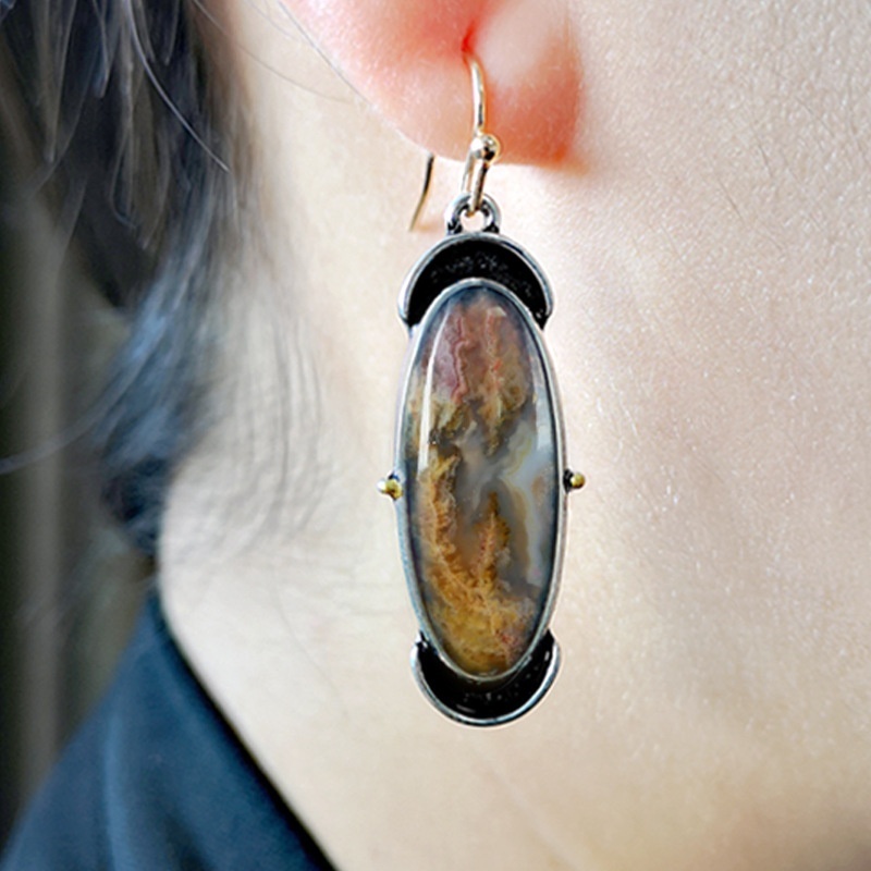 Anting Liontin Perak Perunggu Gaya Bohemian Untuk Aksesoris Wanita