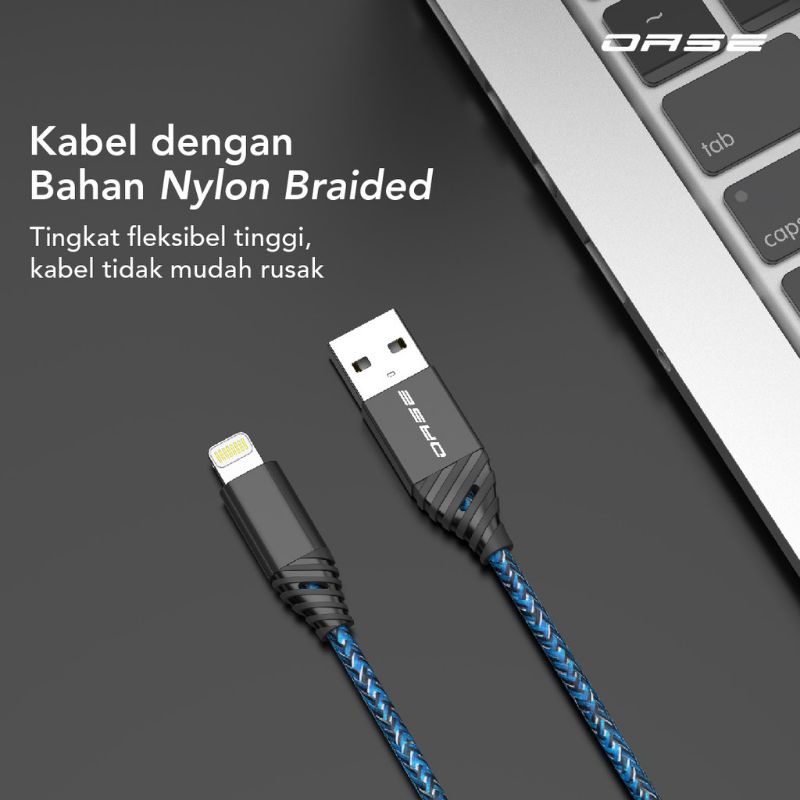 OASE DENIM KABEL DATA LIGHTNING M8FL GARANSI 6 BULAN