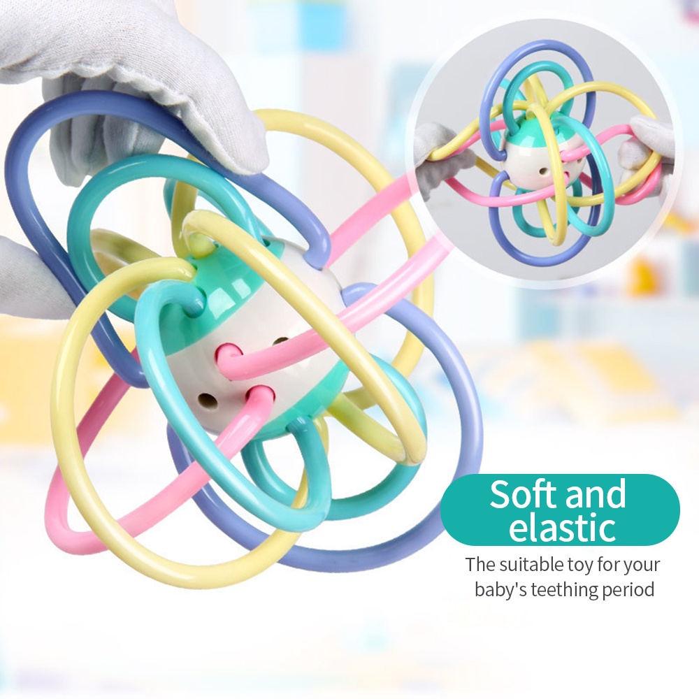 AIKOKY Gigitan bayi teether bahan silikon Teether bayi Manhattan bola