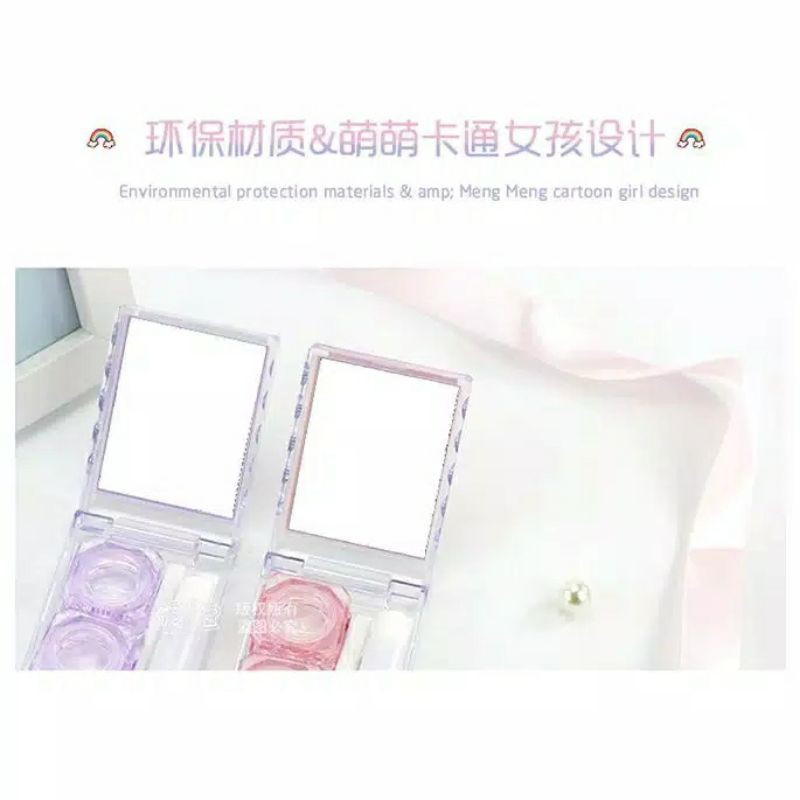 tempat softlens kaca - kotak soft lens wanita- te. pat kotak lens lucu