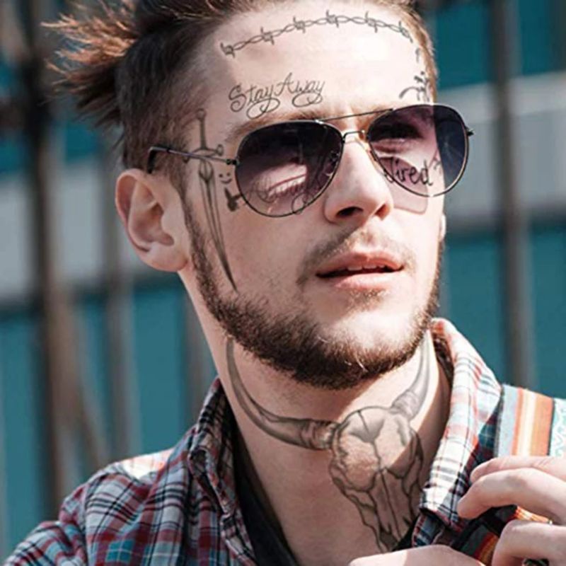 Tattoo Temporary Post Malone Halloween Face Tato Temporer Muka / Wajah