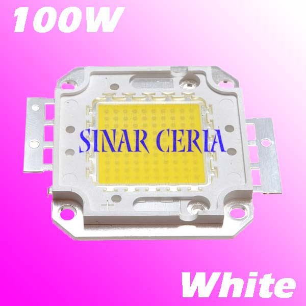 High Power LED 100W Ekonomis Putih / Cold White 6000 - 6500K HPL 32-34V Lamp SMD Chip Light 100 Watt