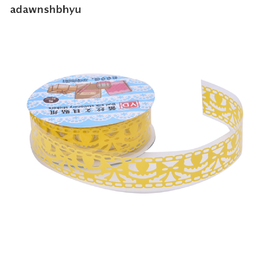 Adawnshbhyu NEW Roll DIY Washi Paper Lace Dekoratif Sticky Paper Masking Tape Perekat Diri