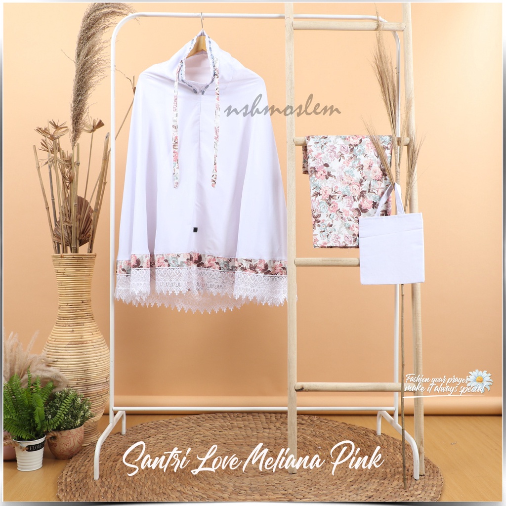 [𝓷𝓼𝓸] Mukena Anak Santri Renda Love (Muat Hingga Ukuran Tanggung banyak warna)-Meliana Pink