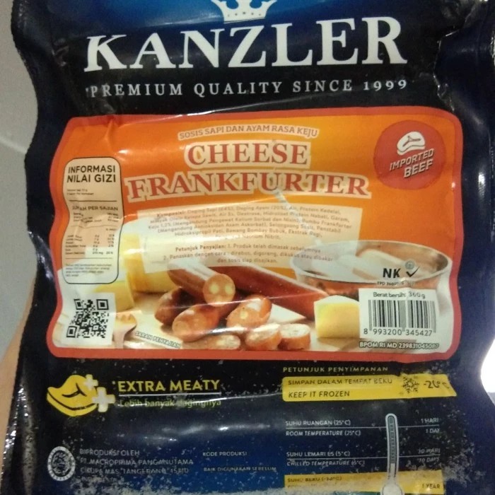 

kanzler cheese frankfurter 360gr
