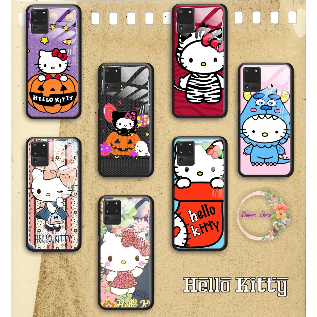 back case glass HELLO KITTY Oppo A3s A1k A5 A9 2020 A7 F9 A5s A31 A52 a53 A92 A37 A57 A59 DST1209