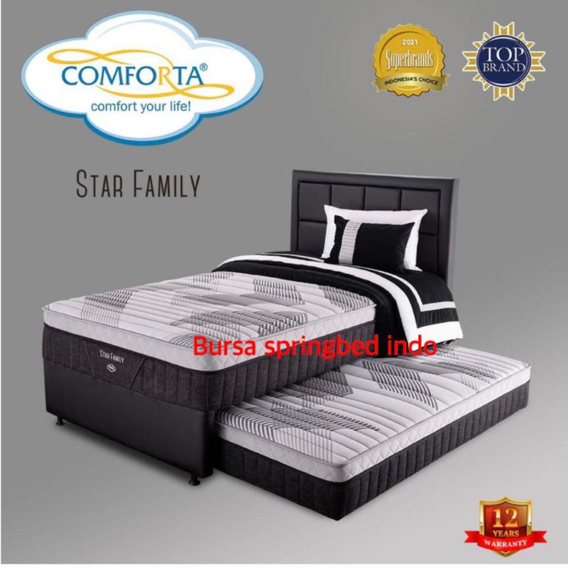 Comforta star family 120 x 200 spring bed 2in1 sorong full set