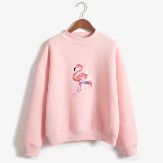 SWEATER WANITA CASUAL FLAMINGGO LUCU FLEECE TEBAL PREMIUM TERBARU,