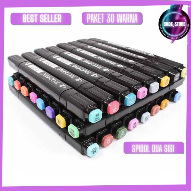 

Paket Spidol 30 Warna Marker Mewarnai Dua Sisi Dual Side Fine Art